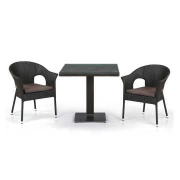 Кофейный комплект плетеной мебели T605SWT/Y79A-W53 Brown (2+1)