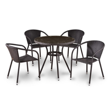 Комплект плетеной мебели T282ANT/Y137C-W53 Brown (4+1)