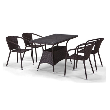Комплект плетеной мебели T198D/Y137C-W53 Brown 4Pcs