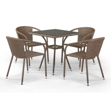 Комплект плетеной мебели T282BNT/Y137C-W56 Light Brown 4Pcs