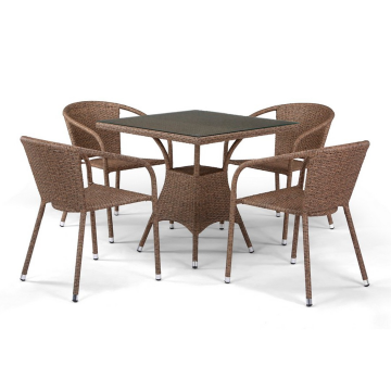 Комплект мебели из иск. ротанга T197BT/Y137C-W56 Light brown (4+1)