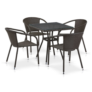 Комплект плетеной мебели T282BNT/Y137C-W53 Brown 4Pcs