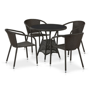 Комплект плетеной мебели T707ANS/Y137C-W53 4Pcs Brown