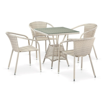 Комплект плетеной мебели T706/Y137C-W85 Latte 4Pcs