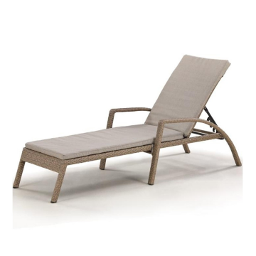 Шезлонг-лежак плетеный A30B2-W56 Light Brown с матрасом