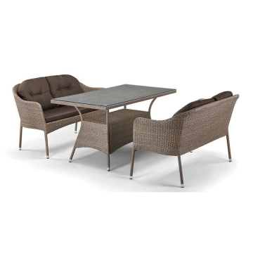 Комплект плетеной мебели T198B/S54B-W56 Light brown