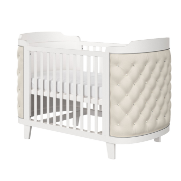 Кроватка-трансформер Elegance (белый/экокожа бежевая)