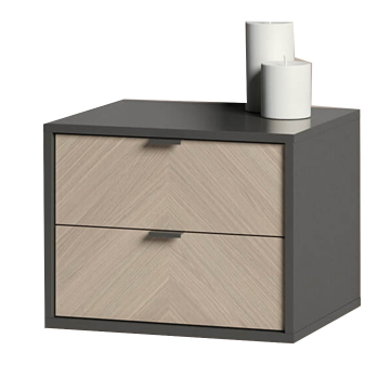 Тумба прикроватная Fjord 2 ящика подвесная (темно-серый)