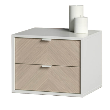 Тумба прикроватная Fjord 2 ящика подвесная (белый)