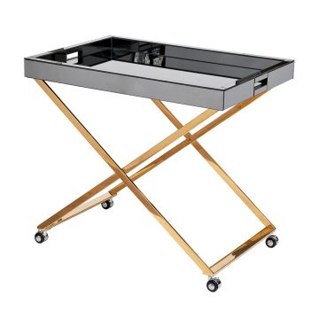 Стол сервировочный матовый, н/ж сталь золото 80*55*67см