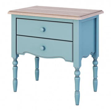 Прикроватная тумба с 2-я ящикaми Leblanc, голубая