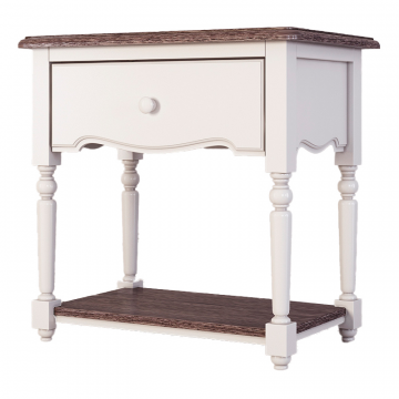 Прикроватная тумба с ящиком и полкой Leblanc, белая