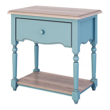 Прикроватная тумба с ящиком и полкой Leblanc, голубая