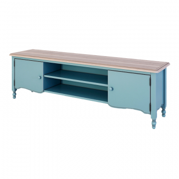 Тумба под ТВ широкая Leblanc, голубая