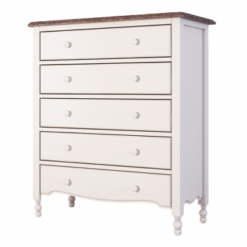 Комод бельевой 5 ящиков Leblanc, белый