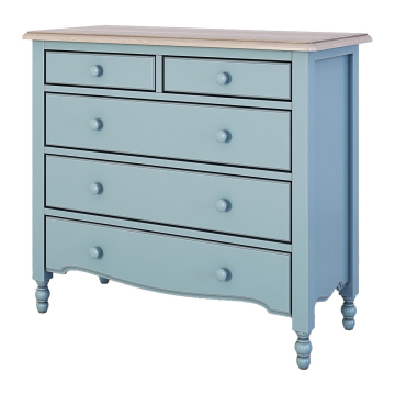 Комод 5 ящиков Leblanc, голубой W-LG114