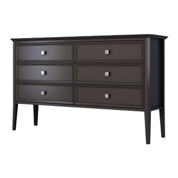 Комод 6 ящиков Ellington, черный W-EF16