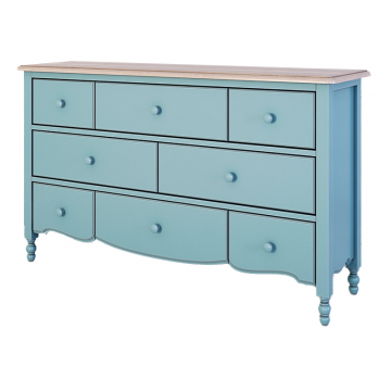Комод бельевой 8 ящиков Leblanc, голубой