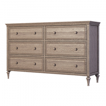 Комод 6 ящиков Riverdi, светлый дуб