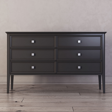 Комод 6 ящиков Ellington, черный W-EF16-160