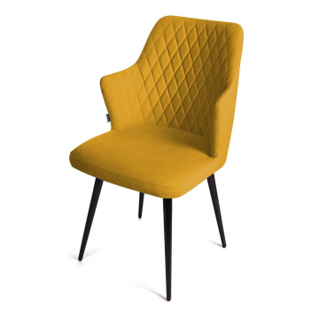 Стул поворотный на 90 градусов, функция возврата, антишум Hunt, велюр желтый maxx 560 / чёрный конус 13973