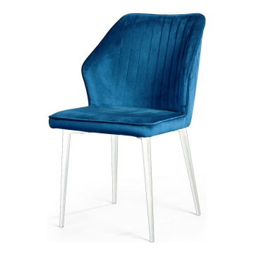 Стул Berg, бархат синий 29 / белый конус 75045