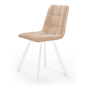 Стул UNO, бархат бежевый 5/ белый профиль 76903