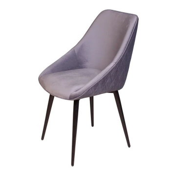 Стул Neo ромб, поворотный на 360 градусов, бархат светло-серый 26/опора конус 80147