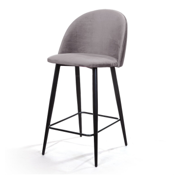 Cтул полубарный Thomas, бархат светло-серый 26 77987