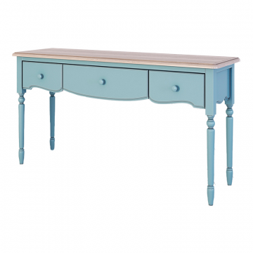 Консоль с 3-я ящиками Leblanc, голубая