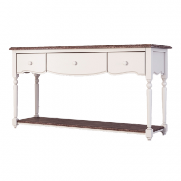 Консоль с 3-я ящиками и полкой Leblanc, белая