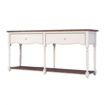 Консоль с 2-я ящиками и полкой Leblanc, белая