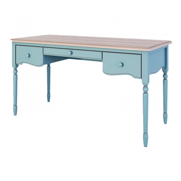 Письменный стол с 3-я ящиками Leblanc, голубой