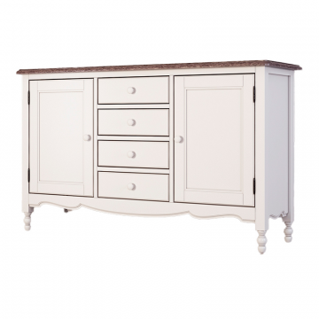 Буфет двухстворчатый с 4-я ящиками Leblanc, белый