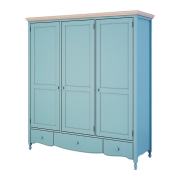 Шкаф трехстворчатый Leblanc, голубой