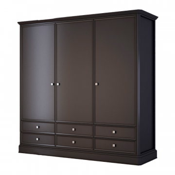 Шкаф трехстворчатый с ящиками Ellington, черный