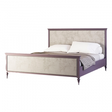 Кровать с мягким изголовьем Riverdi, орхидея, с изножьем