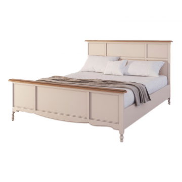 Кровать Leblanc бежевая, с изножьем