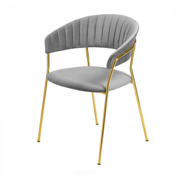 Стул Turin серый с золотыми ножками