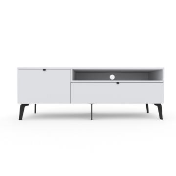 Тумба под ТВ с открытой полкой Шелк серый