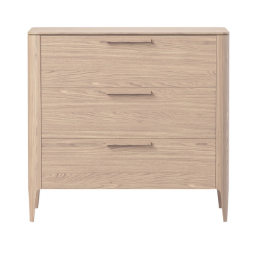 Комод Type oak 3 ящика ширина 90 см (беленый дуб)