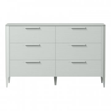 Комод Type oak 6 ящиков ширина 140 см (светло-серый)