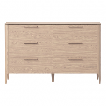 Комод Type oak 6 ящиков ширина 140 см (беленый дуб)