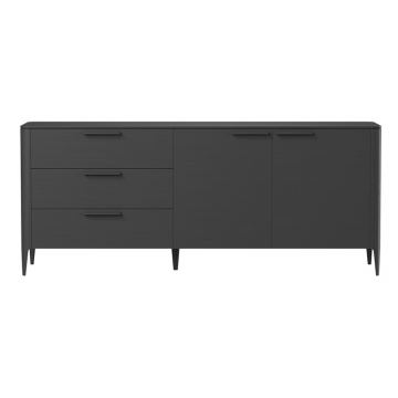 Тумба Type oak 3 ящика 2 двери L (черный)