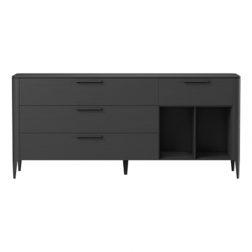 Тумба Type oak 4 ящика 2 полки ширина 180 см (черный)