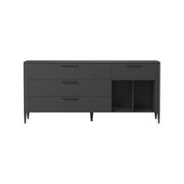 Тумба Type oak 4 ящика 2 полки ширина 180 см (черный)