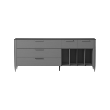 Тумба Type oak 5 ящиков 4 полки ширина 200 см (серый)