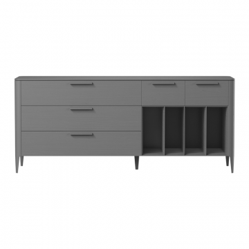 Тумба Type oak 5 ящиков 4 полки ширина 200 см (серый)