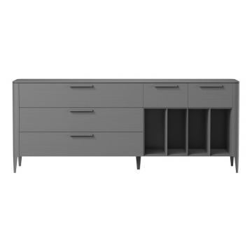 Тумба Type oak 5 ящиков 4 полки ширина 200 см (серый)