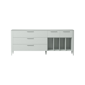 Тумба Type oak 5 ящиков 4 полки ширина 200 см (светло-серый)